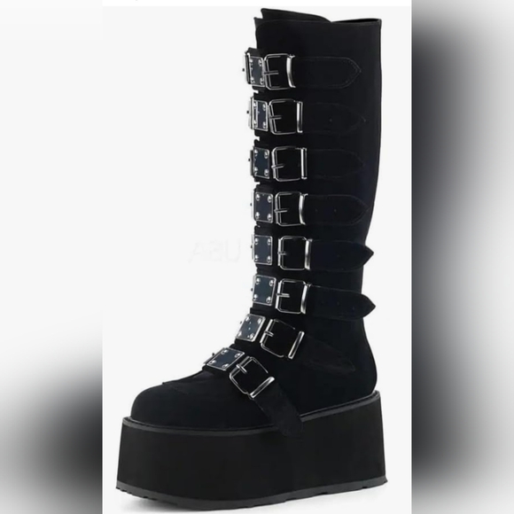 UniqueStride Chunky Heel Goth Platform Boots - Picture 4 of 9